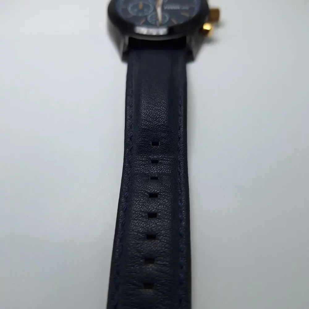 Fossil Blue Watch Men's Blue Dial Leather Chronograph BQ2036 - Needs New Battery